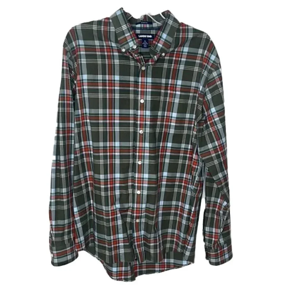 ❤️ 🆕 LANDS END Button Down Shirt Size L